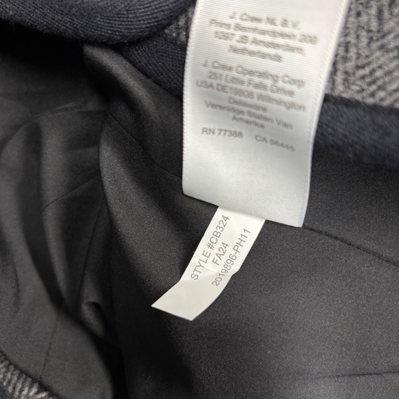 J. Crew NWT Herringbone Cropped Blazer Jacket Heathered Grey Size 12P Career - Picture 11 of 11